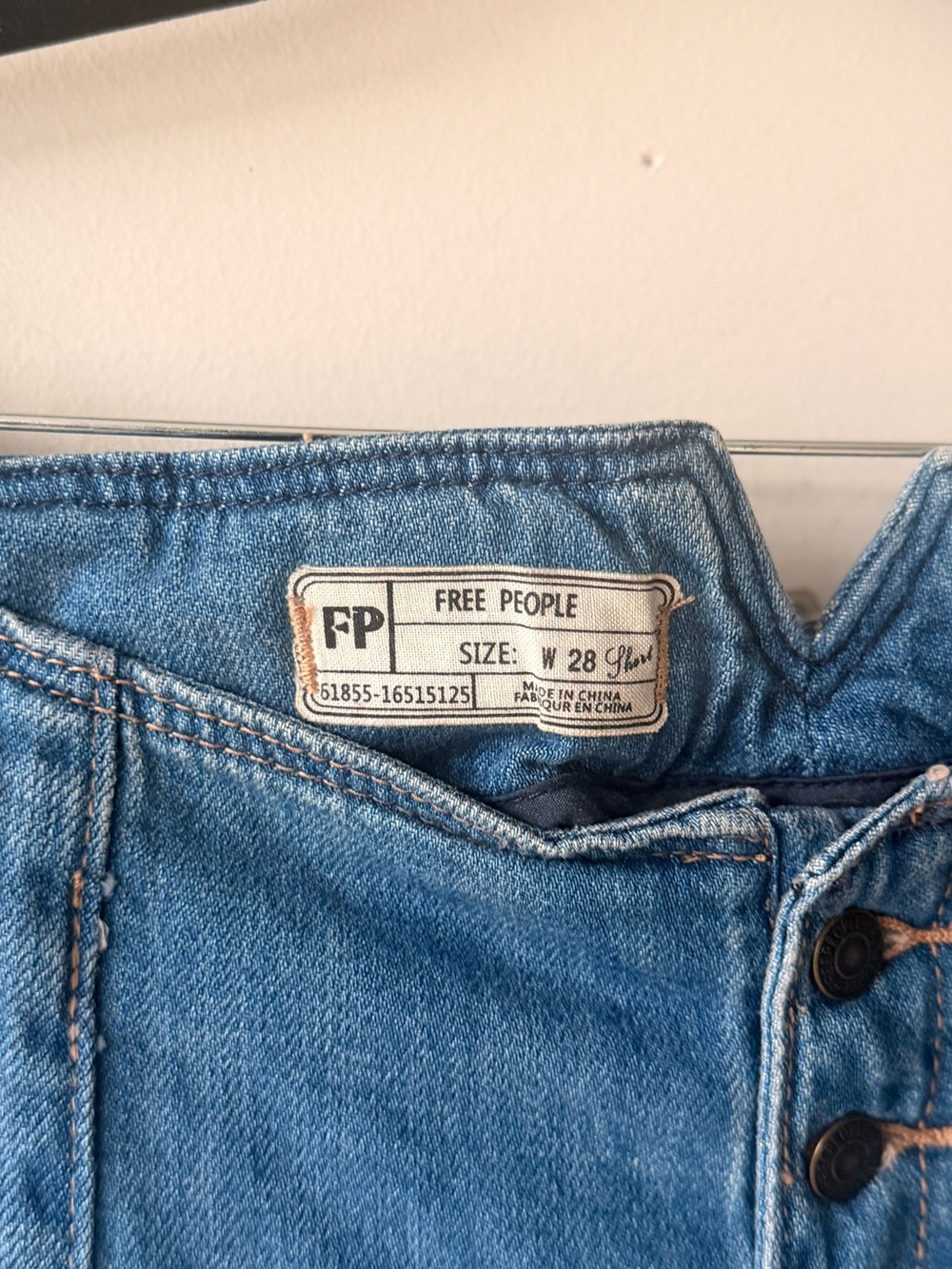 Free People High-Rise Wide-Leg Button-Front Jeans - Blue - Picture 4 of 4